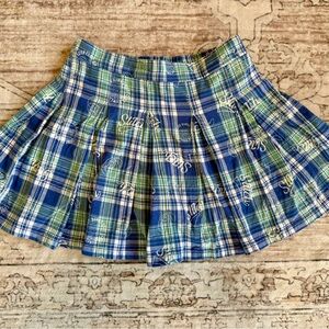 Disney Blue and Green Plaid Skirt